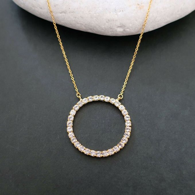 日本 Melody Accessory - 日本製 典雅華美水鑽長項鏈-圓形