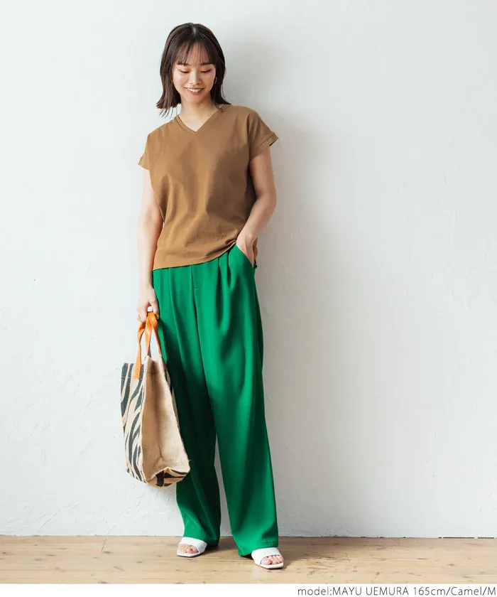 日本 COCA - 100%美國棉厚磅短袖上衣-V領-白