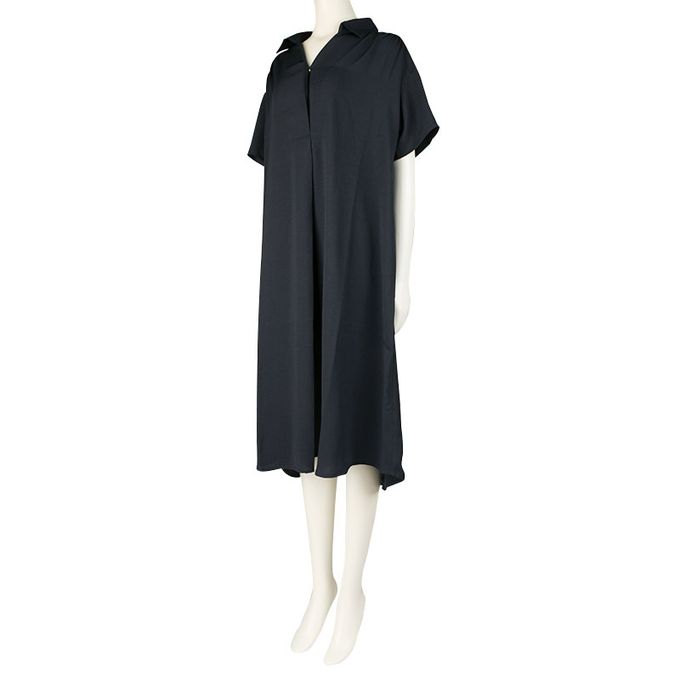 akachan honpo - 短袖襯衫洋裝-深藍色