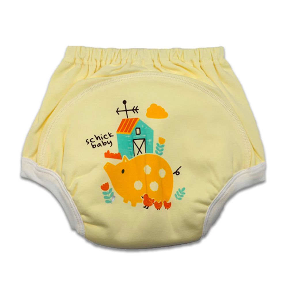 MIT台灣製 - 嬰幼兒學步褲(學習褲)-小豬黃