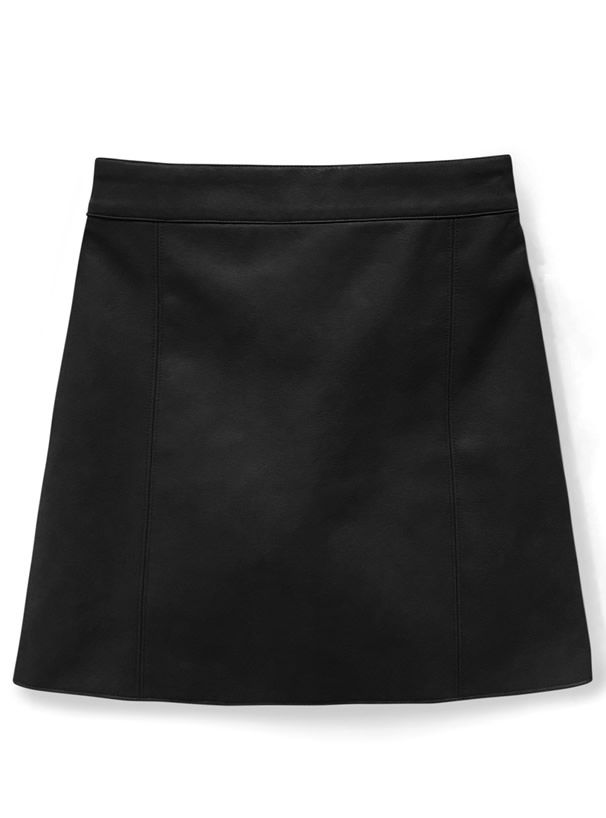 日本 GRL - 皮質時尚修身短裙-黑