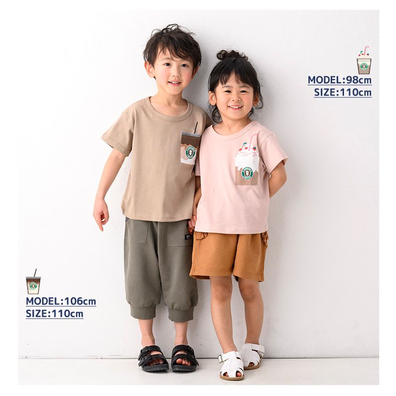 日本 ZOOLAND - 純棉小口袋短T-西瓜-橘