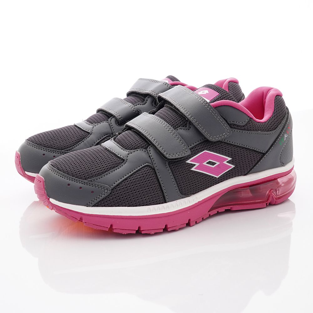 LOTTO樂得 - 魔鬼氈運動氣墊健走款0878系列(女段)-灰粉紅