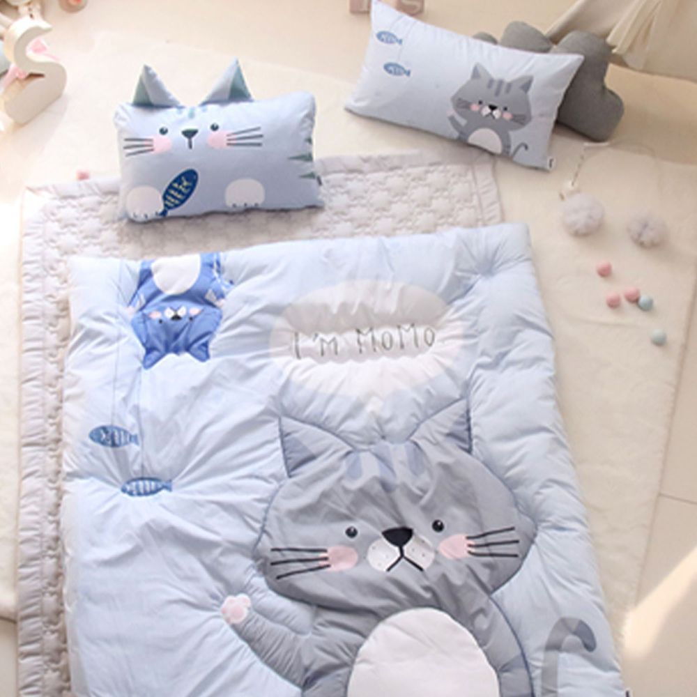 韓國 Teepee - 四季用睡袋/寢具7件組(無拉鏈)(附收納袋)-害羞小貓咪