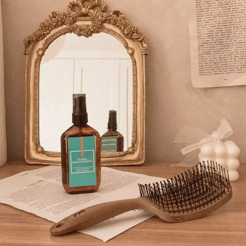 韓國 Yao - 鏤空頭皮按摩梳(兒童款)-泰迪熊-木紋色