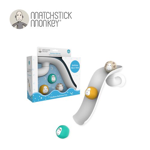 Matchstick Monkey - 滾滾猴滑水道洗澡玩具-白色