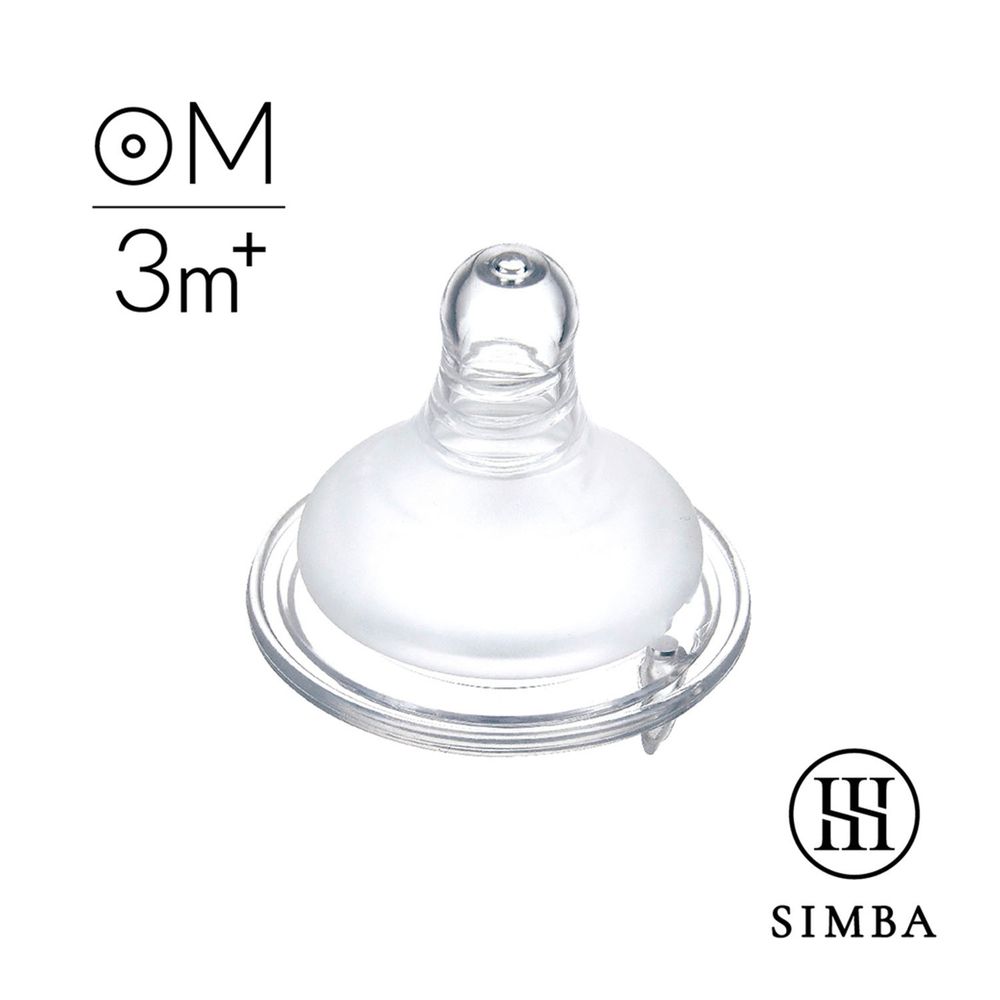Simba 小獅王辛巴 - 超柔防脹氣寬口圓孔奶嘴(M孔1入)