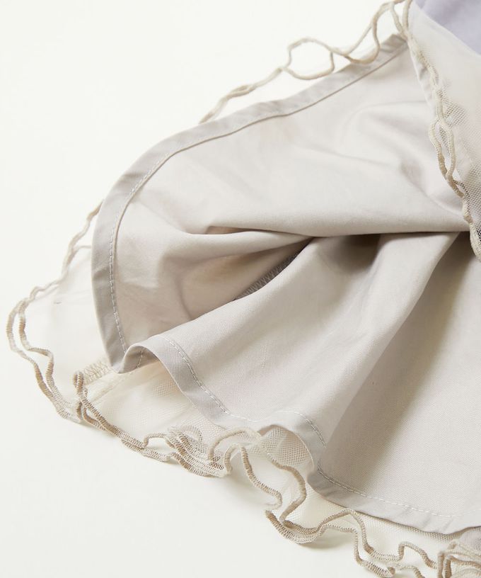 日本 devirock - 甜美裏毛雪紡拼接長袖洋裝-黑白條紋