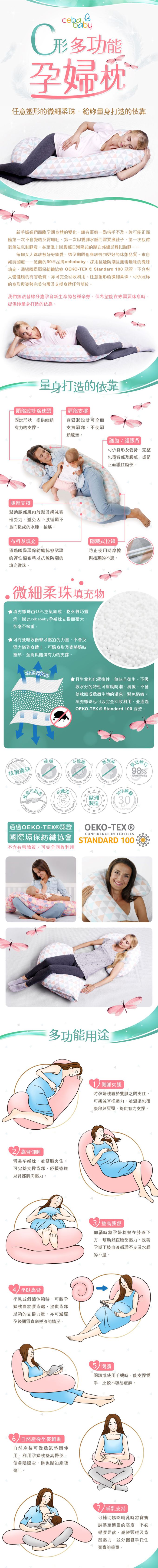 波蘭 Ceba Baby - C型多功能孕婦枕-舒心雲朵