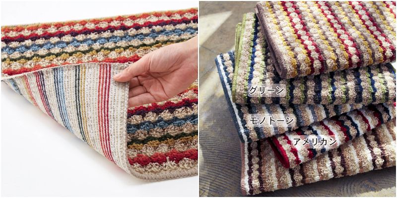 日本千趣會 - mini labo 去泥污腳踏墊-法蘭西花朵-藍綠