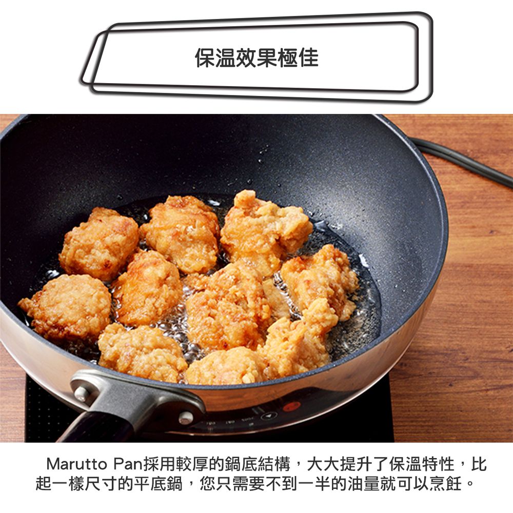 日本製Marutto Pan 圓圓鍋GAS款24cm含金屬立式鍋蓋