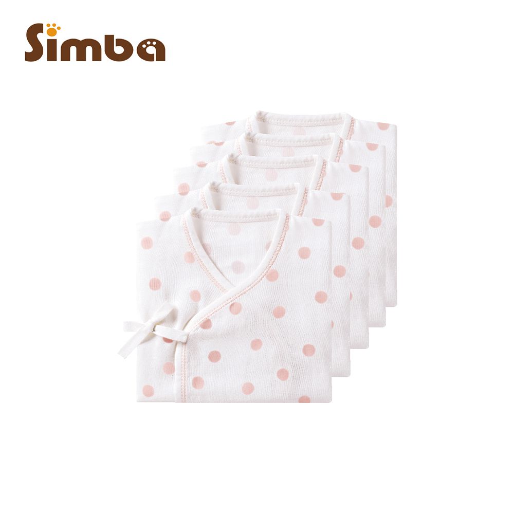 極柔感紗布衣新生兒五件組-點粉粉 (一般款)