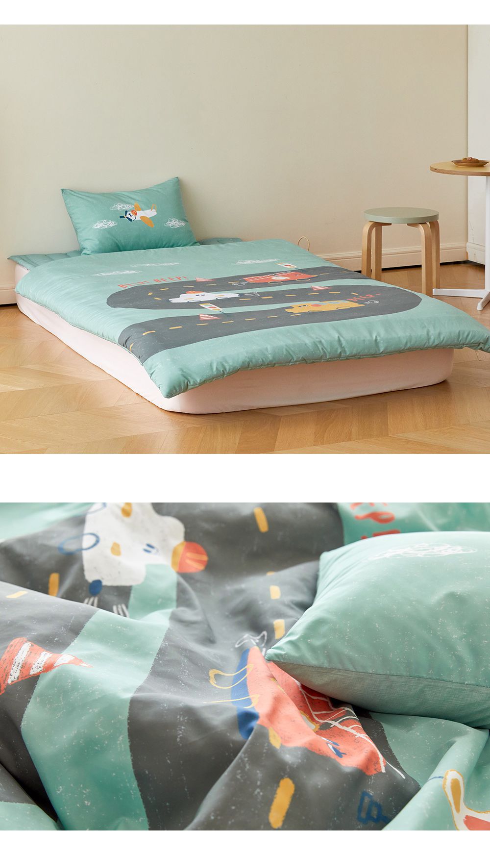 韓國 Maatila - (兒童款)可水洗M2全方位抗菌防蟎棉被-公路車車