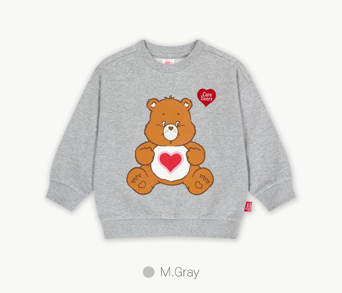 韓國 Care Bears - 聯名款大圖印長袖內磨毛套裝-灰