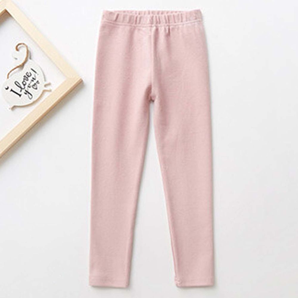 日本 TORIDORY - 舒適質感素色內搭褲-粉