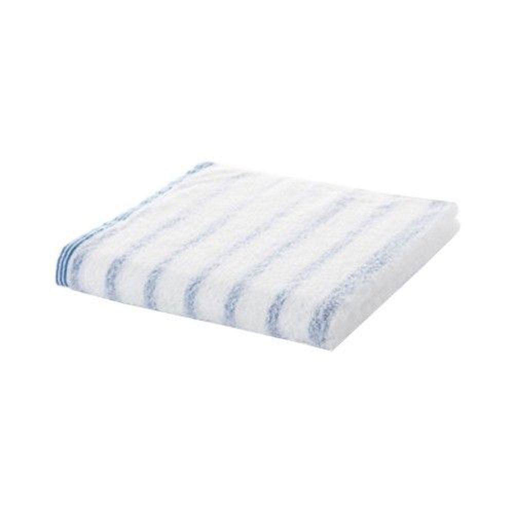日本桃雪 - 今治輕柔橫條毛巾-溫和藍 (34x80cm)