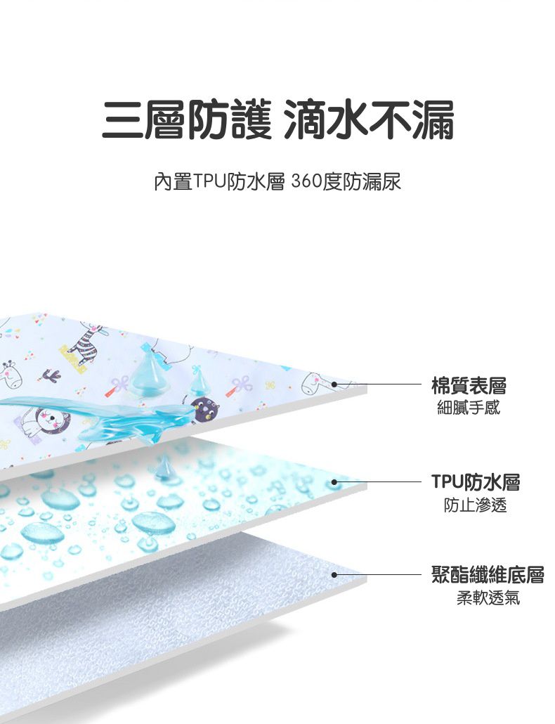 高腰護肚隔尿褲-動物幼兒園-奶油色-褲頭顏色隨機