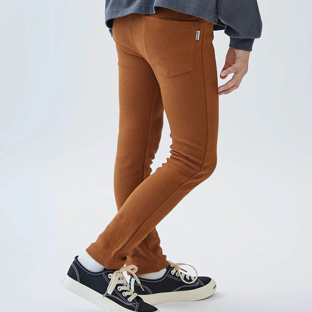 [熱銷定番] 超彈力抗毛球休閒長褲-肉桂橘