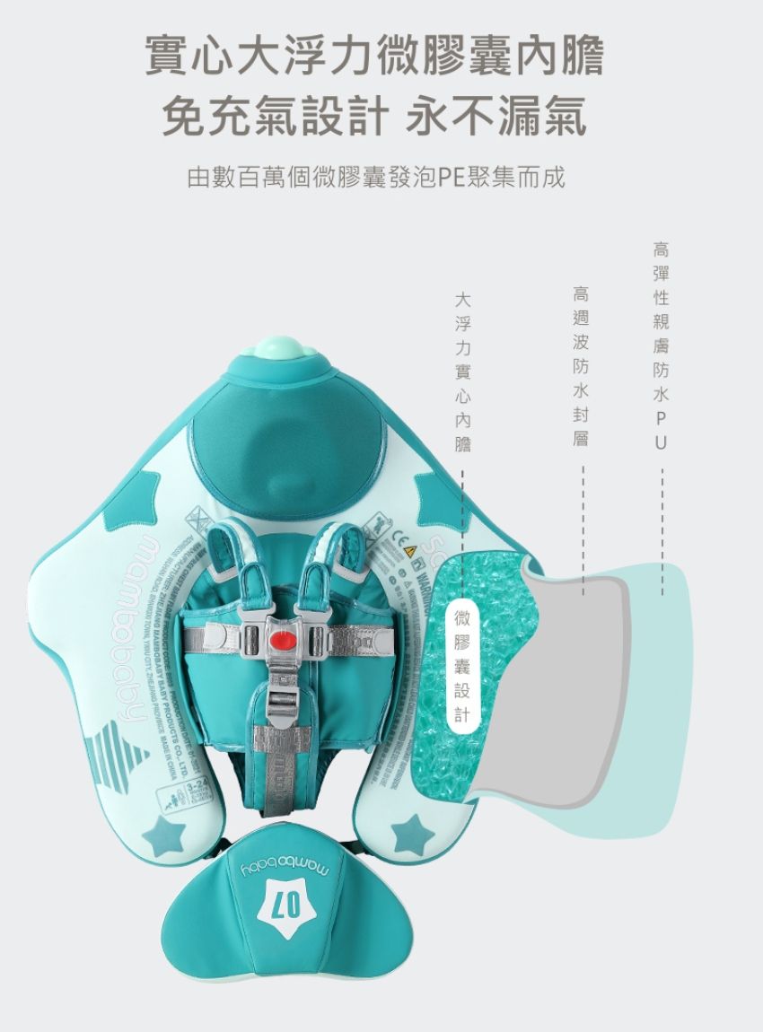 Mambobaby - 急速小飛機型免充氣游泳趴圈(附遮陽罩)-桃紅色