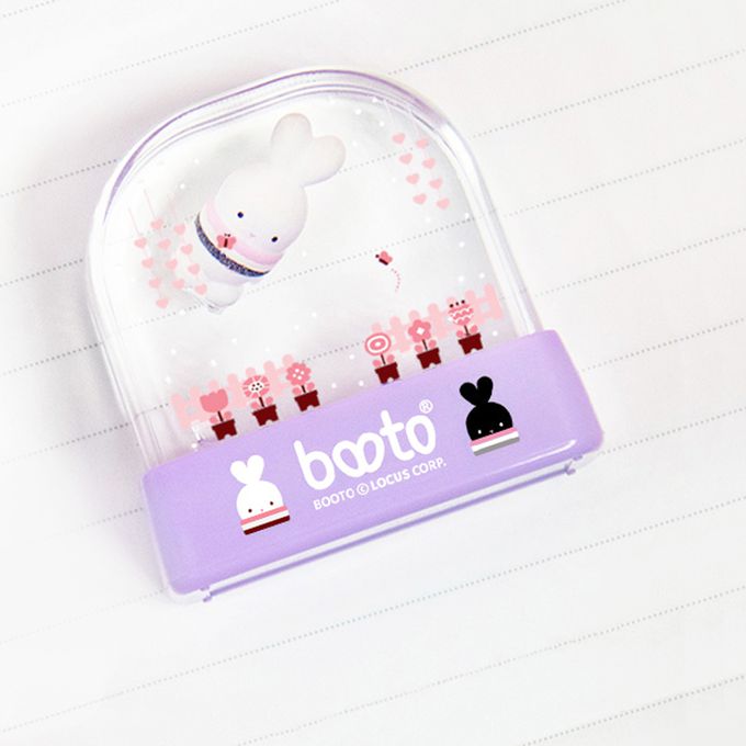 可愛卡通印章 - 水世界飄浮印章-彩繪啵兔(外殼紫)-淺藍 (3x1cm)