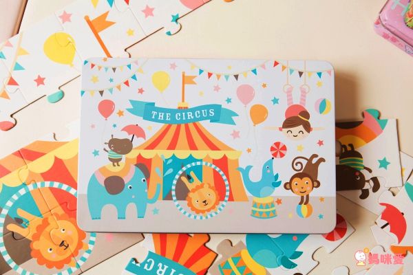 西班牙 APLI - 【獨家降價出清】馬戲團表演拼圖-24片+收納鐵盒1個