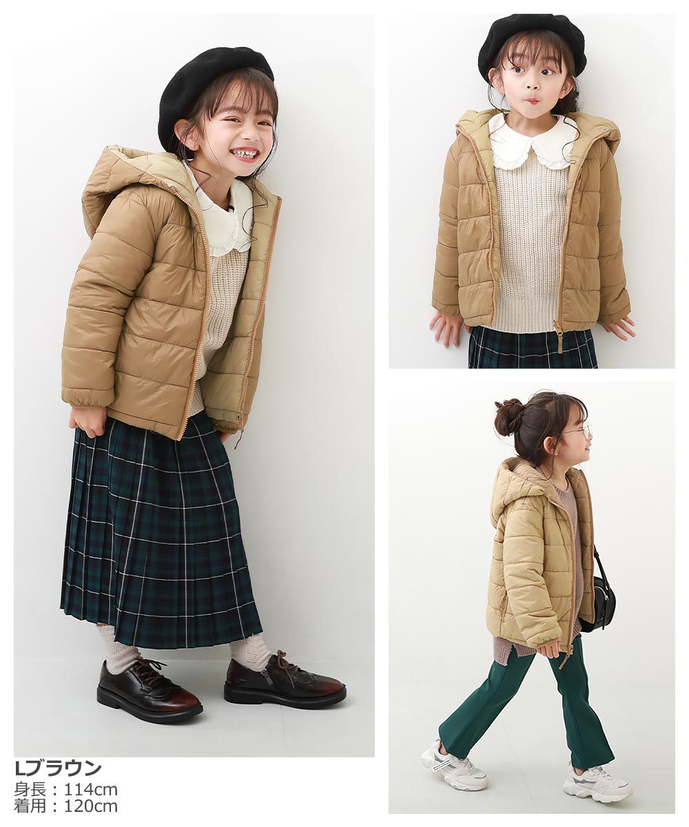 日本 devirock - 2WAY防風輕量保暖科技羽絨外套-淺紫x卡其