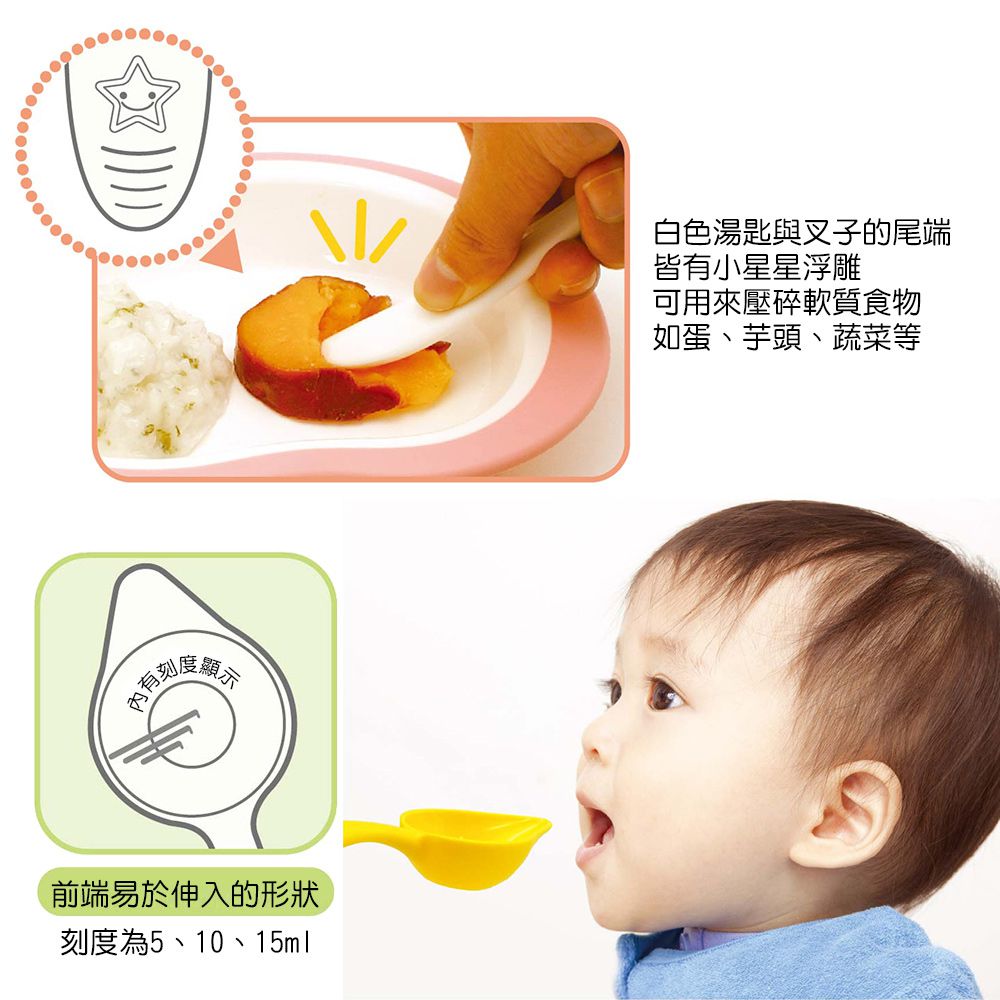 日本 EDISON mama - 嬰幼兒副食品專用餐具組(5支入／5個月以上)