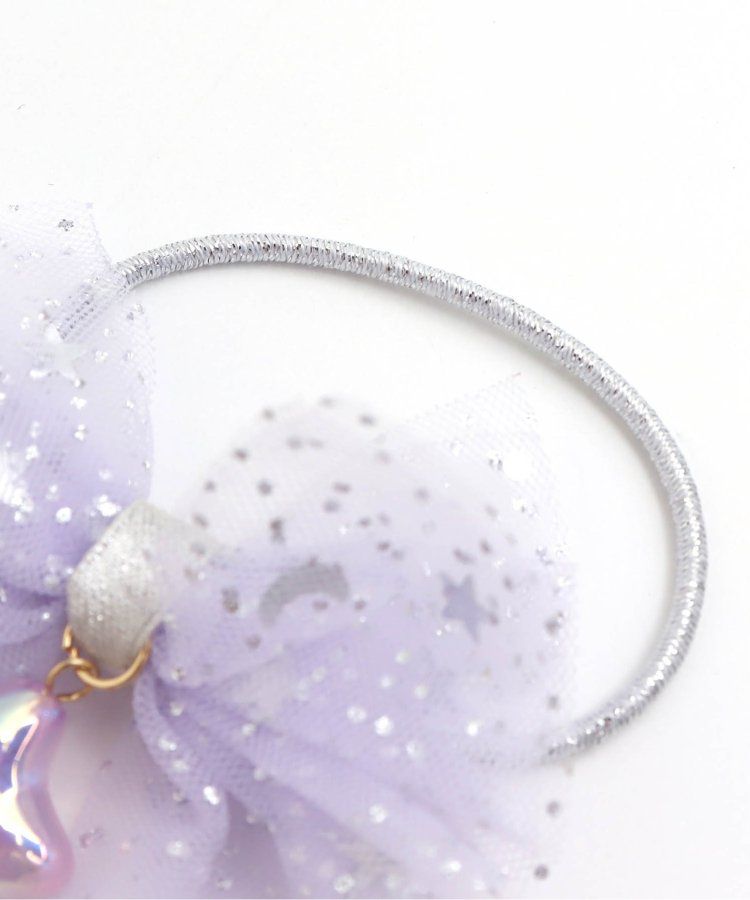 日本 apres les cours - 閃耀星星薄紗蝴蝶結髮圈-白 (F)