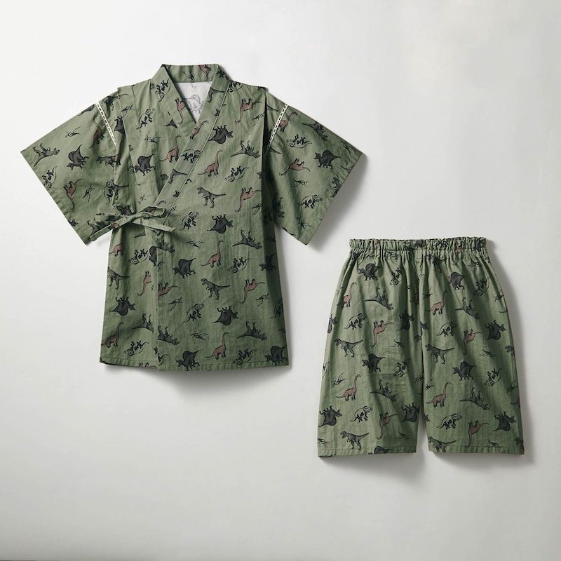 日本千趣會 - GITA 可當短褲2 WAY穿法的夏日甚平-鯊魚-水藍