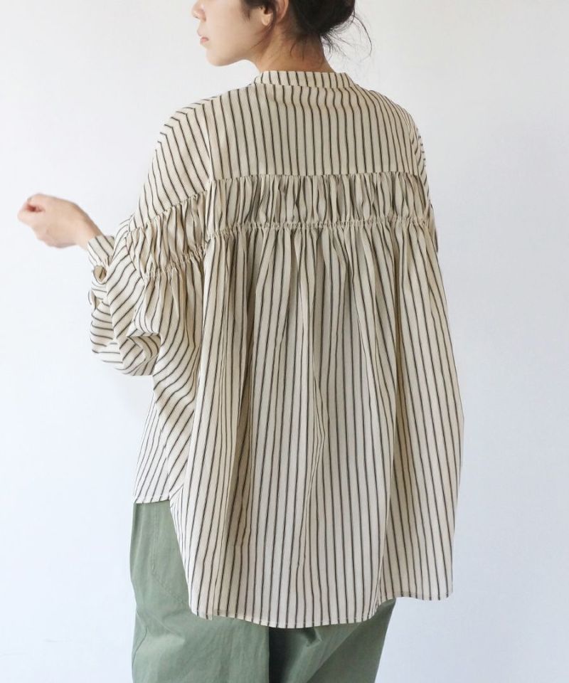 日本 zootie - 慵懶感後抽繩長袖襯衫-米杏