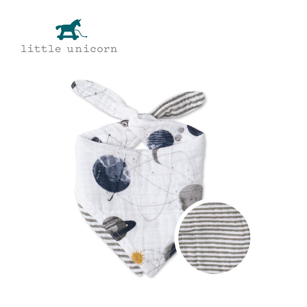 美國 Little Unicorn - 純棉雙面三角圍兜單入-宇宙探險 (17CMx42CM)-雙面/單入