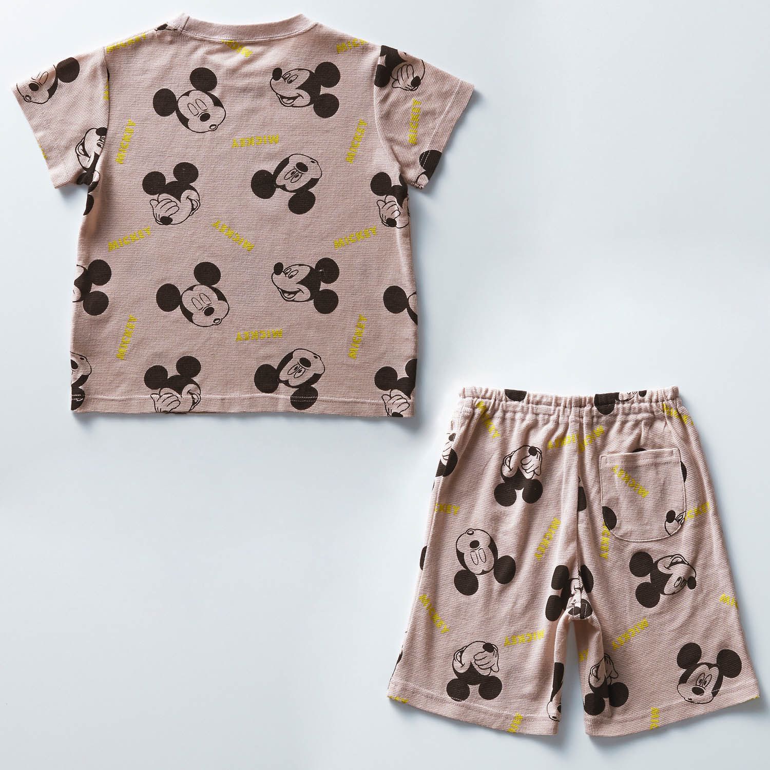 日本千趣會 - 迪士尼印花舒適短袖家居服-滿版米奇-可可棕