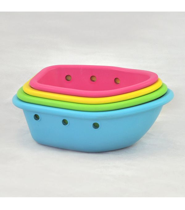 美國 green sprouts - 小綠芽植物性製成玩具堆疊杯4入組-彩船款