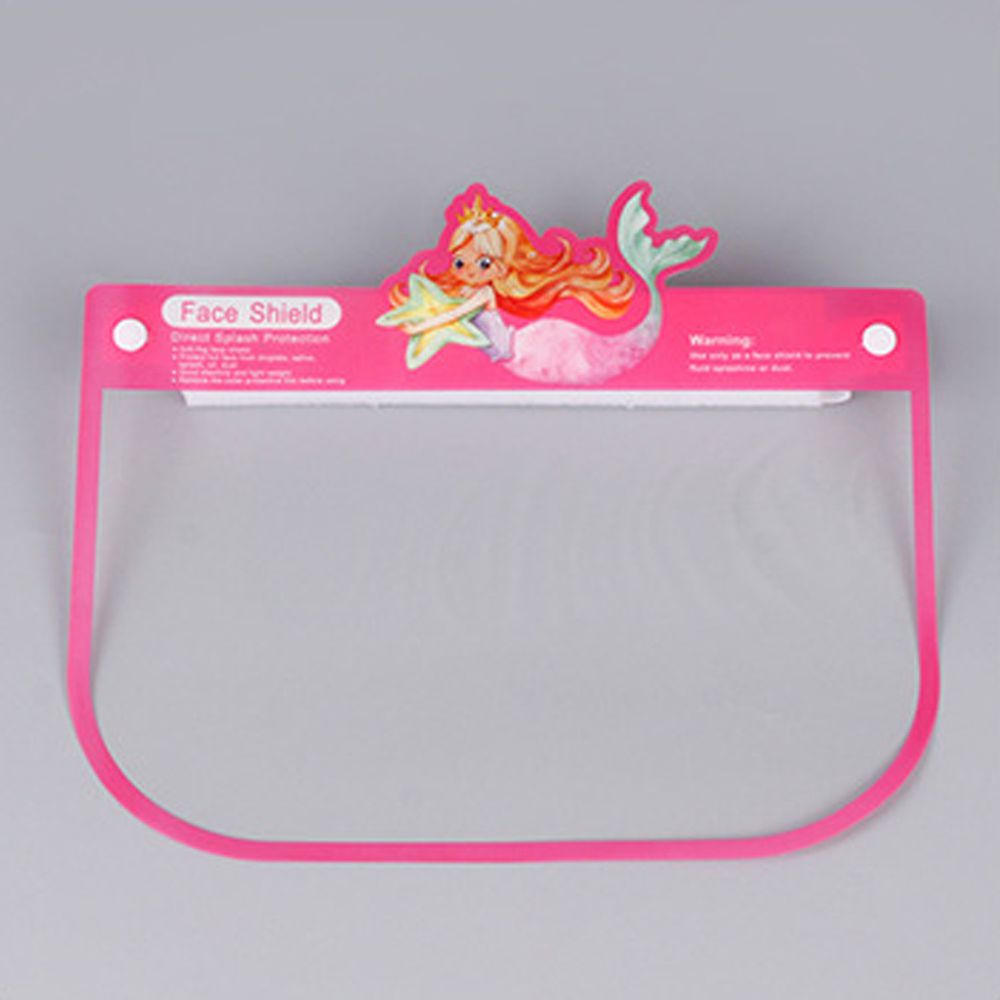 隔離飛沫兒童防護面罩-美人魚-粉色 (約26x18.5cm)