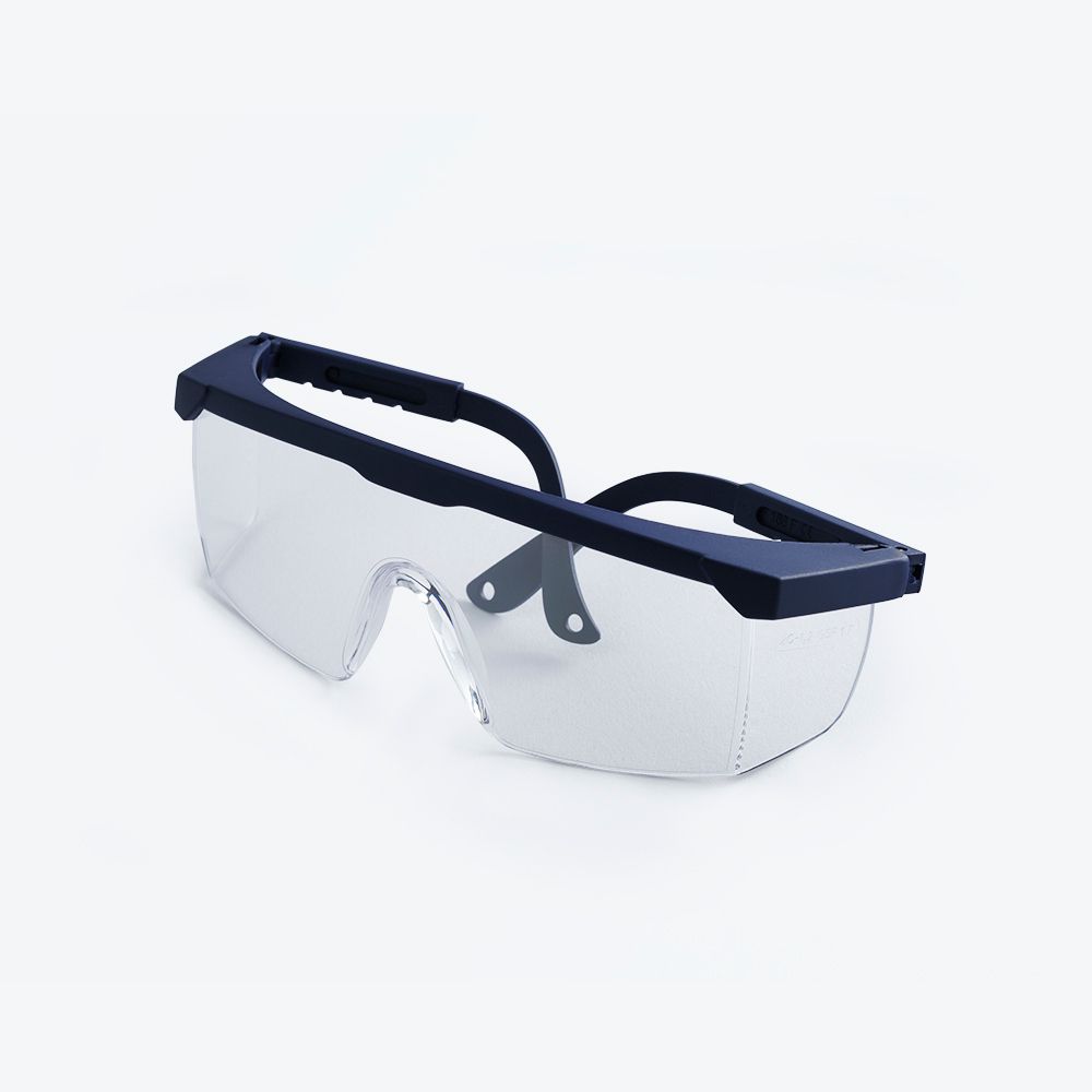 ALEGANT - 霧藍框架質感設計/加大鏡片伸縮鏡腳安全護目眼鏡/防護/全罩式/外掛/防風眼鏡/護眼首選/防飛沫/防灰塵