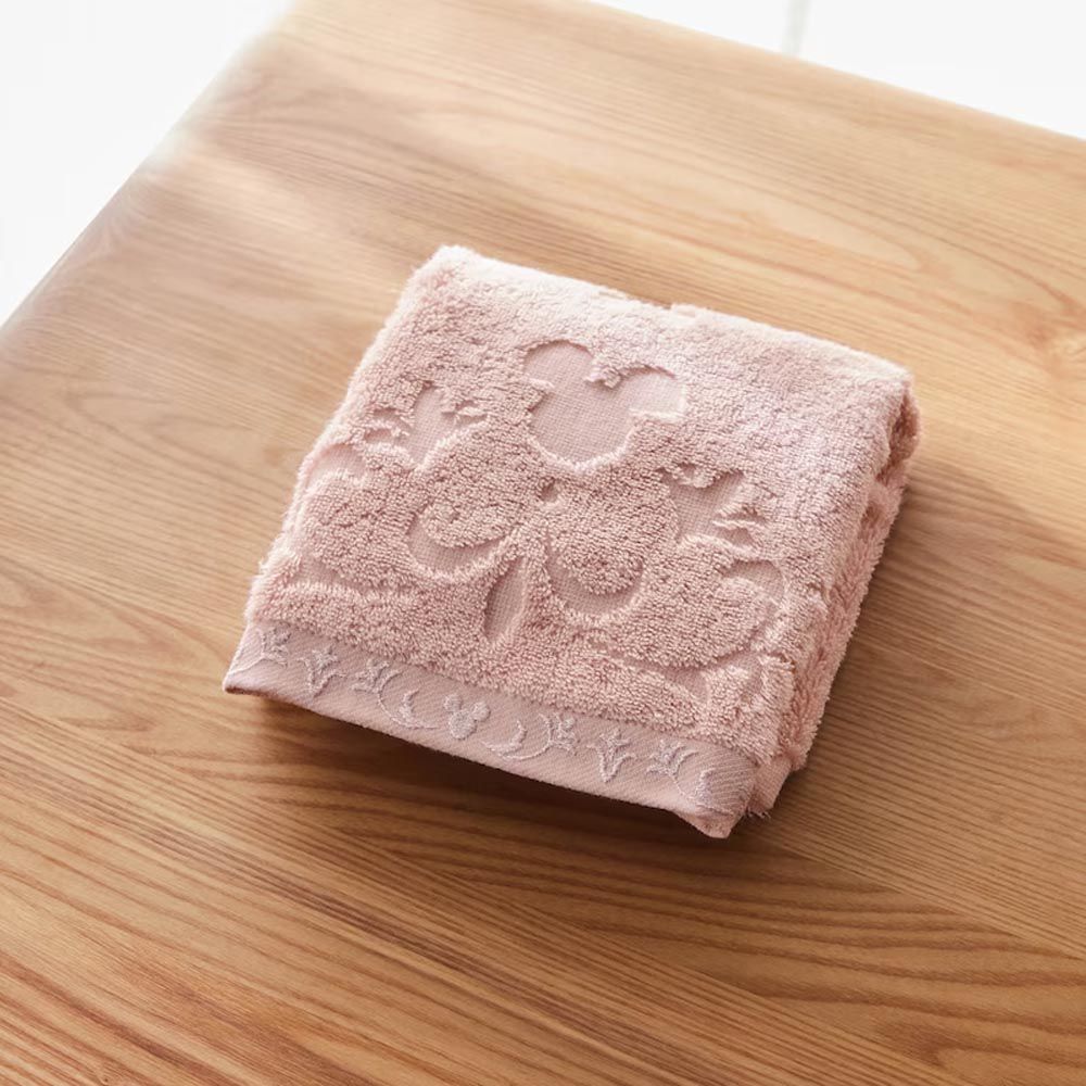 日本千趣會 - 抗菌防臭 日本製今治蓬鬆洗臉巾-米奇-粉紅 (34×80cm)
