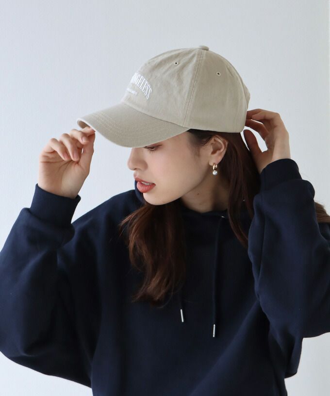 日本 BLUE EAST - 率性休閒刺繡老帽/棒球帽-杏灰