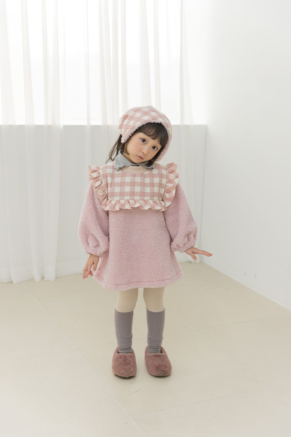 韓國 Orange Mom - 異材質拼接內搭褲-杏