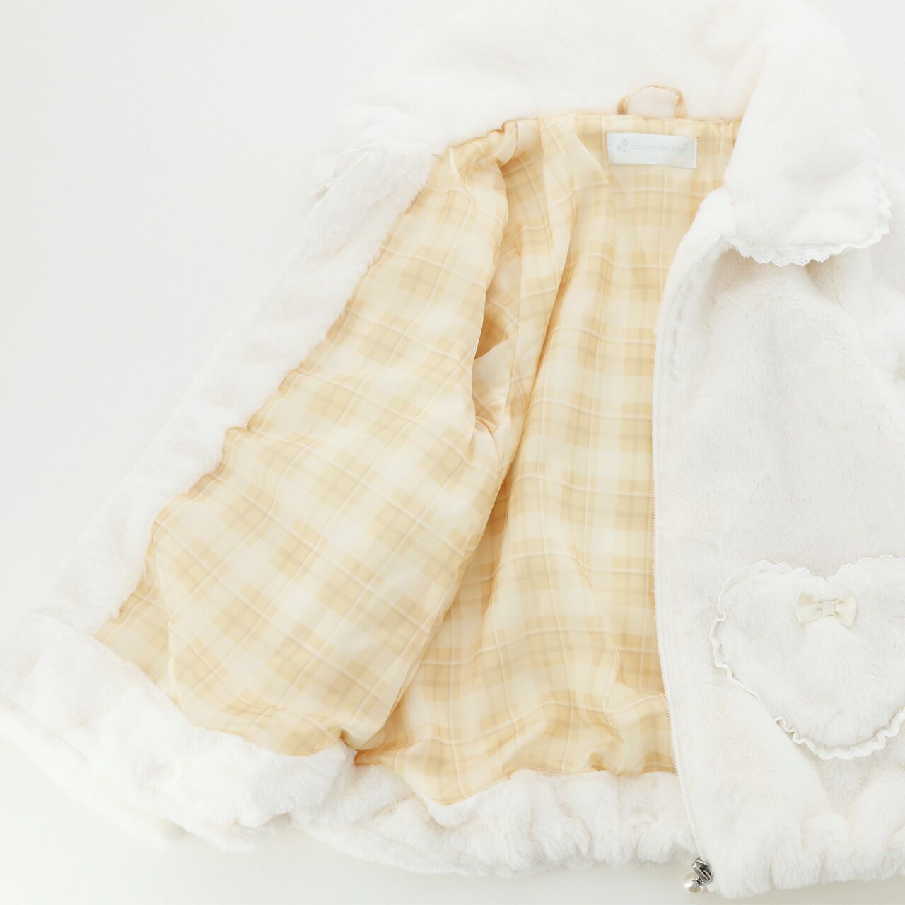 日本 Catherine Cottage - 甜美公主愛心口袋翻領外套-蕾絲滾邊-優雅粉