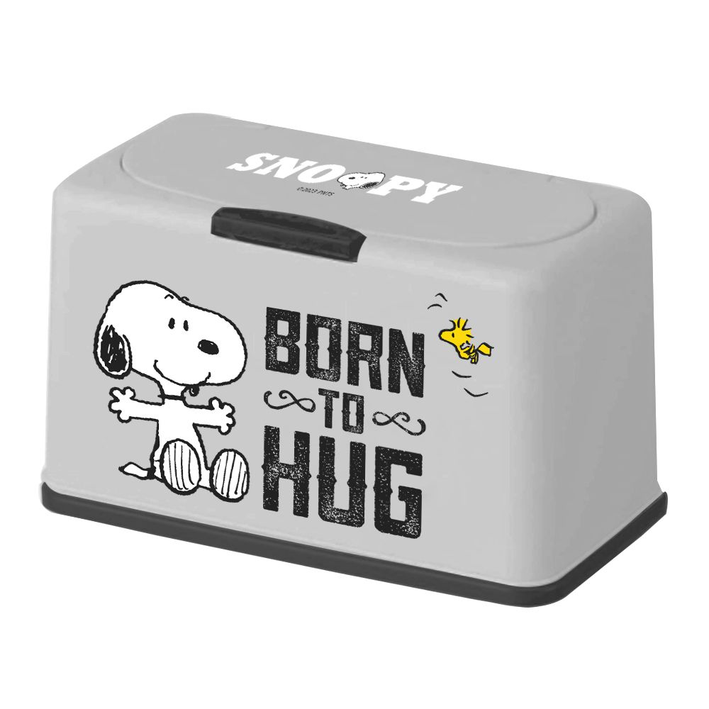 收納王妃 - 史努比Snoopy【史努比抱抱】50入口罩收納盒 衛生紙盒 濕紙巾盒 塑膠收納 內建彈簧自動向上