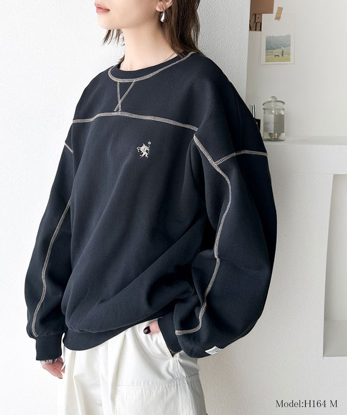 日本 Classical Elf - Java logo刺繡拷克邊圓領大學T-墨綠