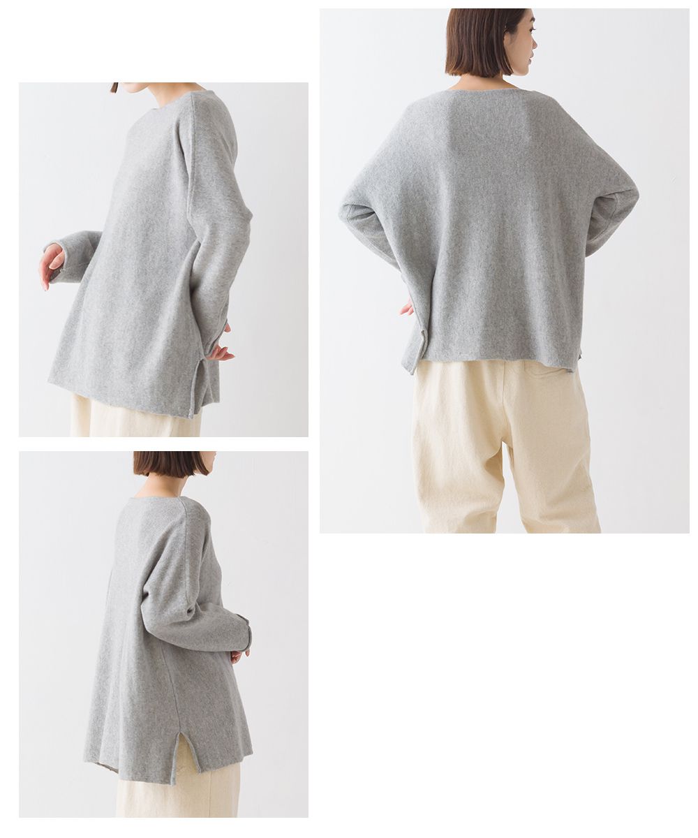 日本 OMNES - 50%羊毛顯瘦船領針織毛衣-海軍藍