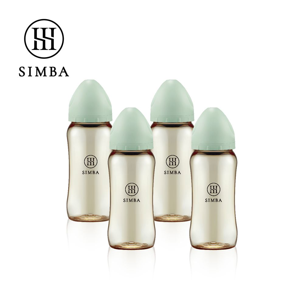 蘊蜜鉑金PPSU寬口防脹氣奶瓶4支組(360ml)-綠沐