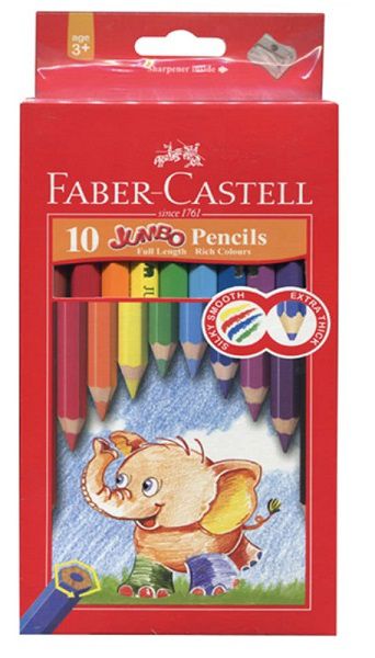 輝柏 FABER-CASTELL - 學齡大六角油性色鉛筆10色