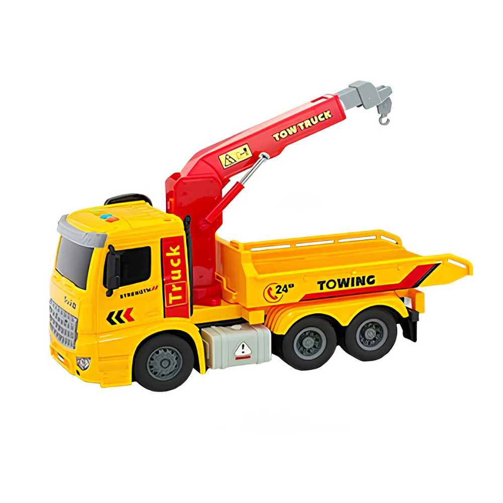 慣性磨輪工程車-拖吊車  (聲光滑行 挖土機 拖吊車 水泥車 起重機 廂型車 垃圾車 砂石車 男孩 兒童 玩具  男童生日禮物 )