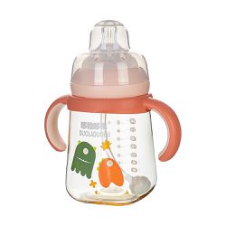 JoyNa - PPSU防漏防摔學習水杯300ml 兒童水杯 奶瓶 鴨嘴杯-粉色