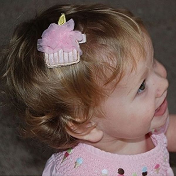 美國 Chic Baby Rose - 手工髮夾_生日蛋糕款-米白 (單一尺寸)