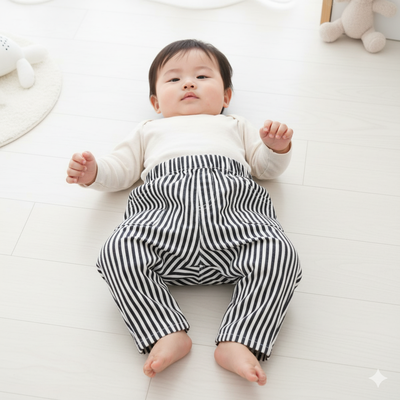 akachan honpo - 寬版錐形褲-象牙白色