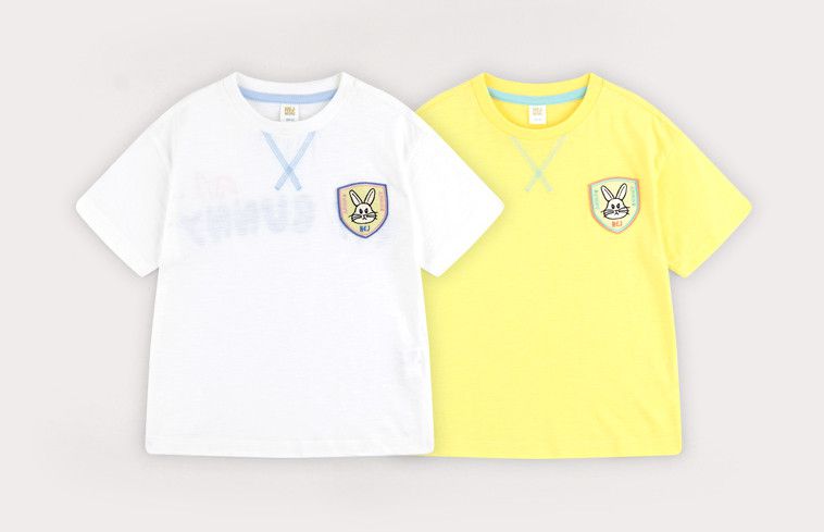 韓國 HEJMINI - 兔子徽章T-黃