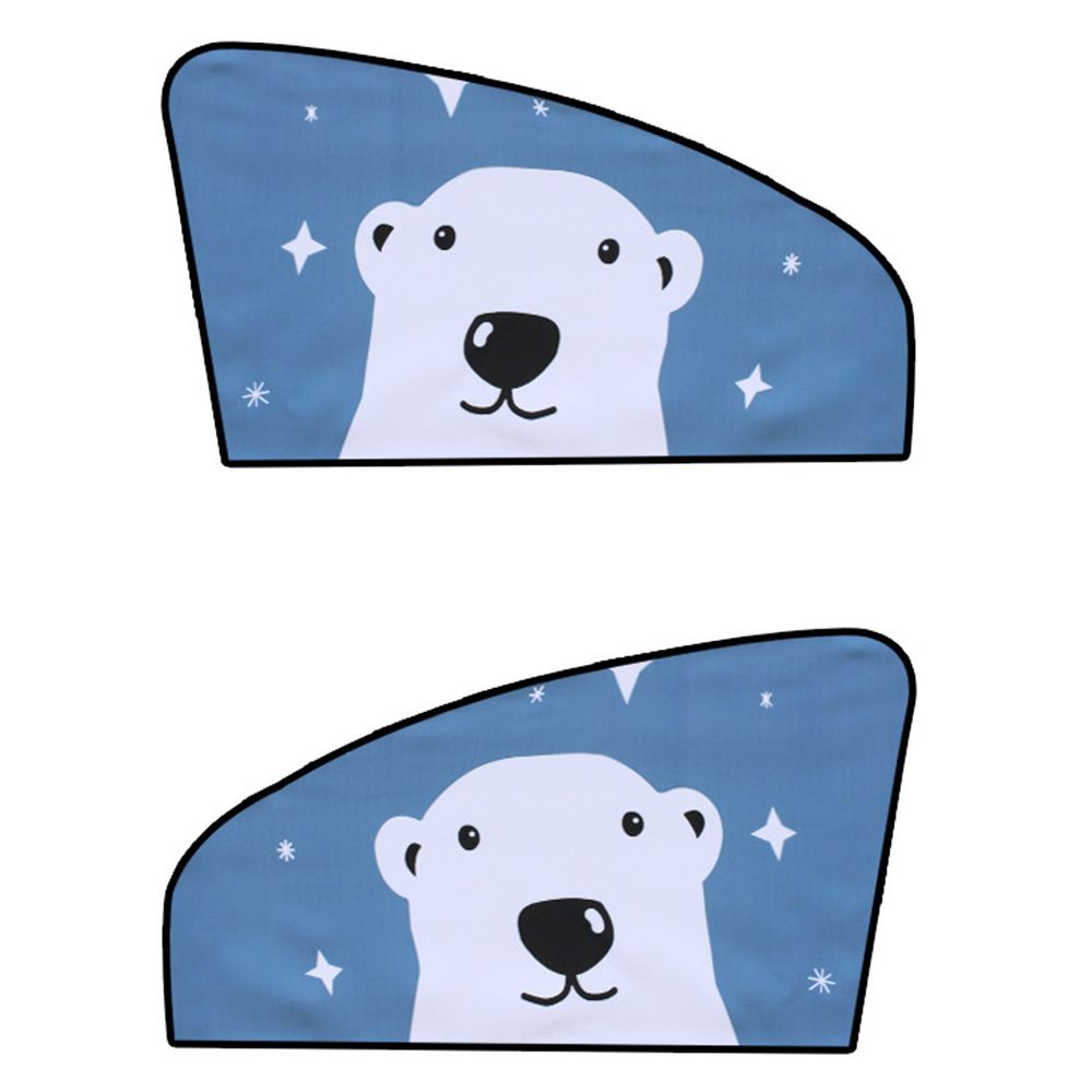 磁吸式汽車遮陽窗簾-星空北極熊-前側窗（2片裝）